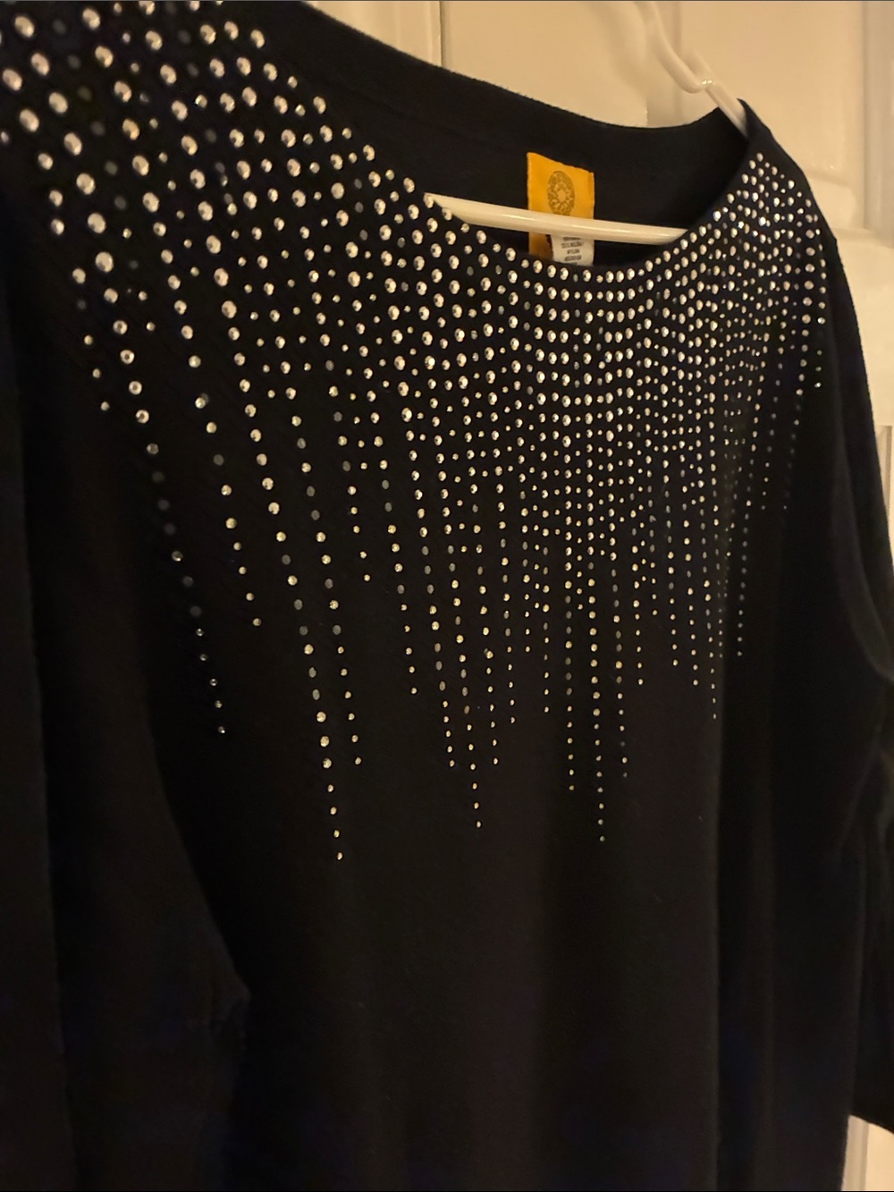 Ruby Rd. Black Rhinestone-Embellished Sweatshirt - Picture 4 of 6